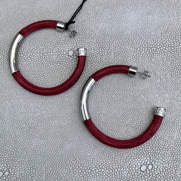Dyrberg/Kern Opal Natural Bamboo hoop earrings - Picture 3 of 6